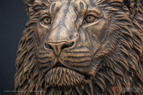 Lion Head Statue Stl File D Printing Antique Bronze By Voronart