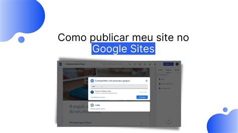 Como Publicar Meu Site Google Sites YouTube