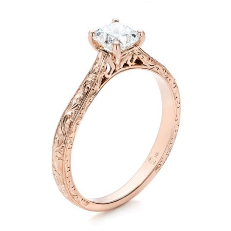 Custom Rose Gold Solitaire Diamond Engagement Ring 101618 Bellevue