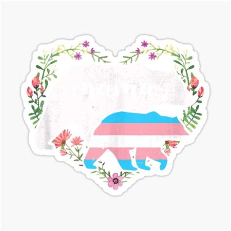 Pegatina Lgbtq Mam Oso Transg Nero Bandera Gay Igualdad De Derechos Trans De Angelacpumcol