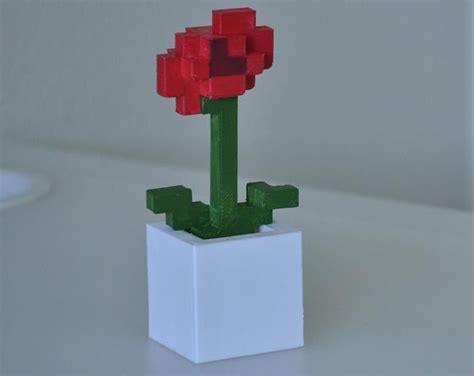 The Original Inch Minecraft Style Rose D Printed Etsy M Xico