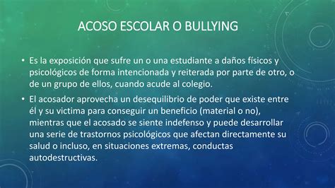 Bullying O Acoso Escolar En Unidades Educativas Ppt Descarga Gratuita