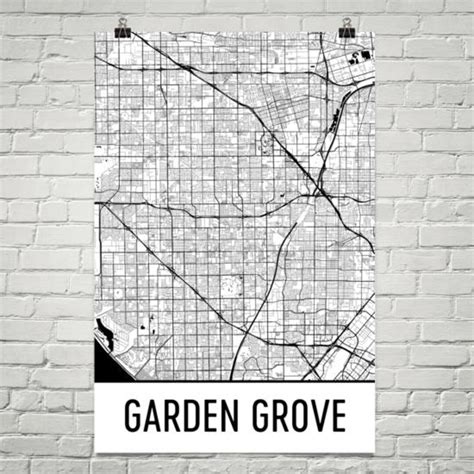 Garden Grove Map, Garden Grove Art, Garden Grove Print, Garden Grove CA ...