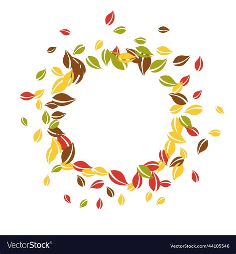 Falling autumn leaves red yellow green brown c Vector Image