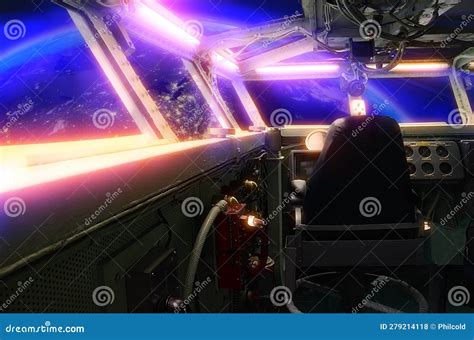 Looking at Night on Earth from Orbit Stock Illustration - Illustration ...