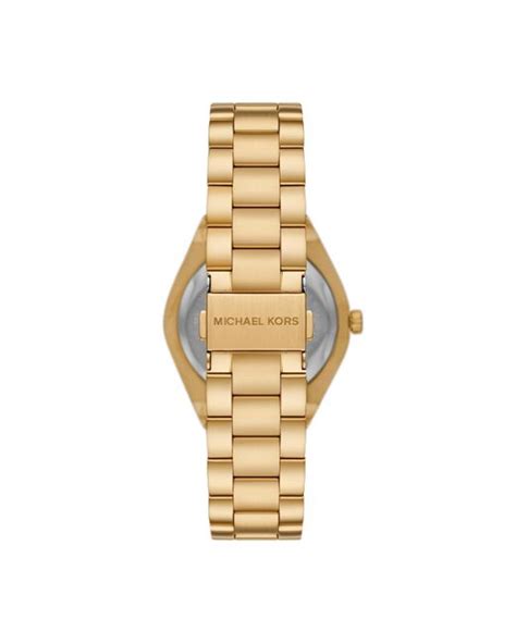 Michael Kors Mk Lennox Three Hand Gold Tone Stainless Steel Watch