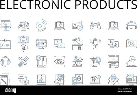 Colección de iconos de línea de productos electrónicos Dispositivos