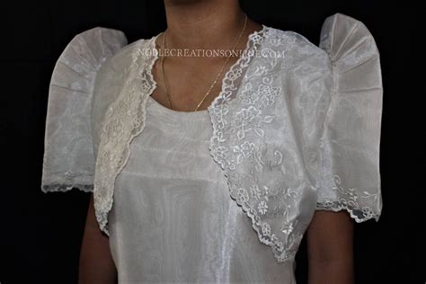 Filipiniana Embroidered Bolero Philippine National Costume Beige