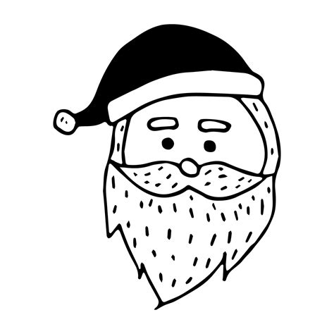 Doodle De Vetor Bonito Papai Noel Ilustra O Vetorial De Natal Preto E