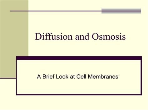 Diffusion And Osmosis Ppt Free Download