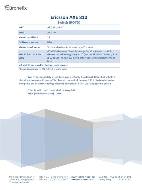 Ericsson AXE 810: Switch (ROTD) | PDF | Central Processing Unit