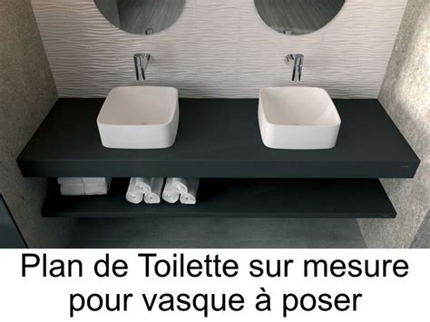 Plan de toilette sur mesure en résine minérale pour vasque de salle