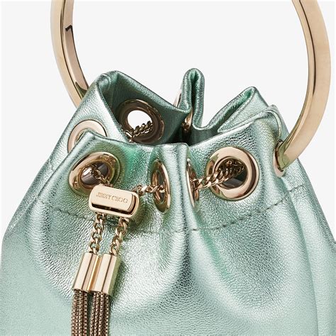 Micro Bon Bon Smoke Green Metallic Nappa Mini Bag Summer Collection