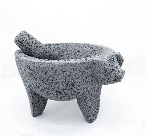 Buy YOPIDO 9 Inch Molcajete Mortar And Pestle With Pig Design Mexican