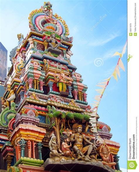 Hindu Gods Statues On A Temple Gopuram Stock Photo Image