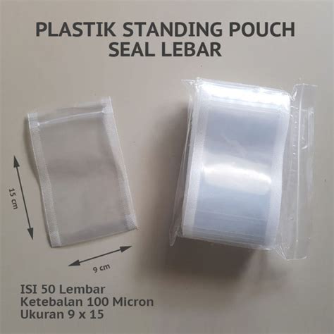 Plastik Standing Pouch Seal Lebar Isi 50 Pcs Ukuran 9 X 15 Tebal Dan