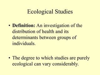 ecological study powerpoint presentation | PPT