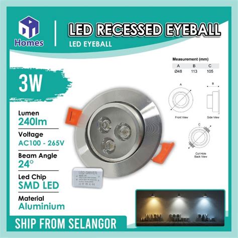 Led Eyeball Spotlight Downlight W Lazada