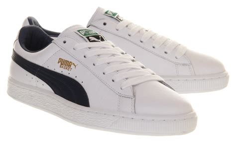 Lyst - Puma Basket Classic White Blue Leather in White for Men