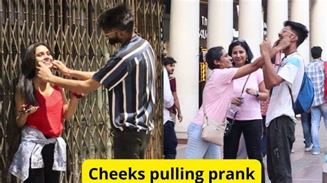 Pulling Stranger Cheeks Prank On Beautiful Girls Youtube