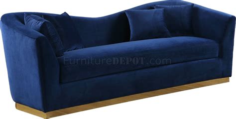 Arabella Sofa In Navy Velvet Fabric By Meridian W Options