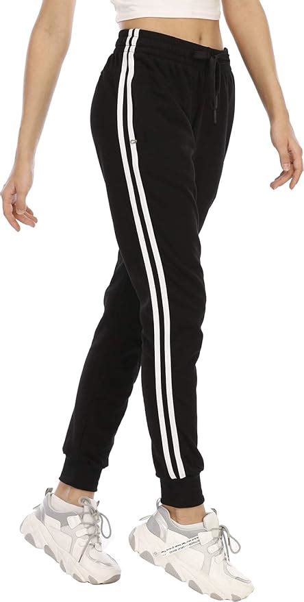 Dafenp Damen Jogginghose Sporthose Baumwolle Slim Fit B Schwarz Weiß