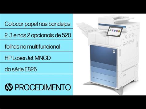 Hp Laserjet Managed Mfp E E E E Colocar Papel Na