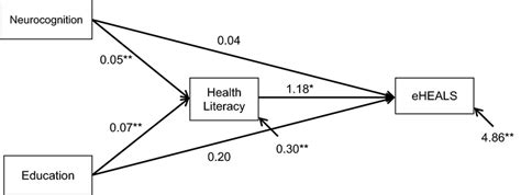 Mediation Model Showing The Pathways Linking Neurocognition Health