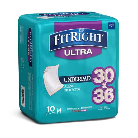 Medline Fitright Underpad Heavy Absorbency 30x36 10ct