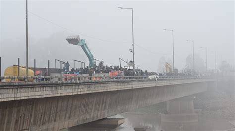 Farmers Protest Barricades And Tear Gas Vs Bulldozers Earthmovers At Shambhu Border Latest