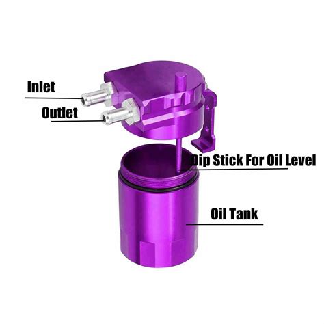 Oil Catch Can Kit Reservoir Tank Engine Purple Polish Baffled Universal