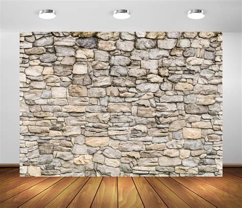 BELECO 2 1x1 5m Fabric Rock Stone Wall Backdrop Vintage Brick Rock