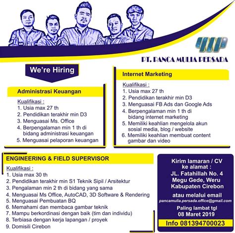 Loker Cirebon Recruitmen Di Pt Panca Mulia Persada Cirebon Bribin