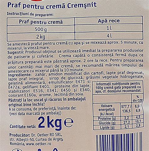 Dr Oetker Crema Cremsnit