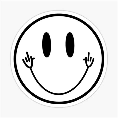 Fu Smiley Face Sticker For Sale By Dakotahchast Redbubble