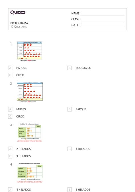 Mais De Planilhas Pictogramas No Quizizz Gratuito E Imprim Vel