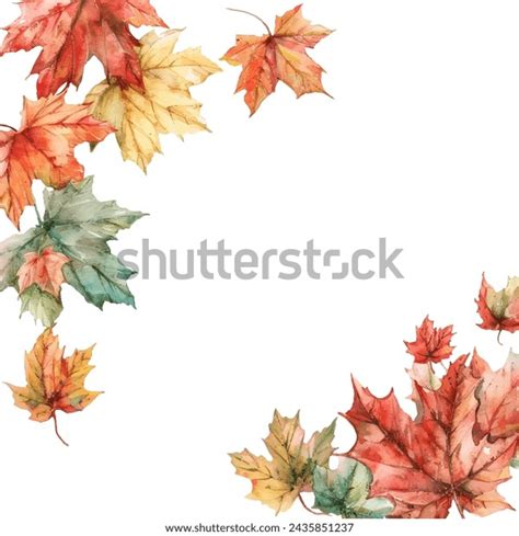 Autum Leaves Painting Watercolour Vector Illustration Stock Vector