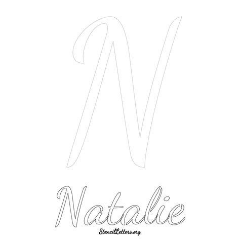 Natalie Free Printable Name Stencils With Unique Typography Styles