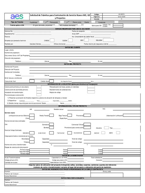 Fillable Online Aclre Solicitud De Trmites Para Contratacin De