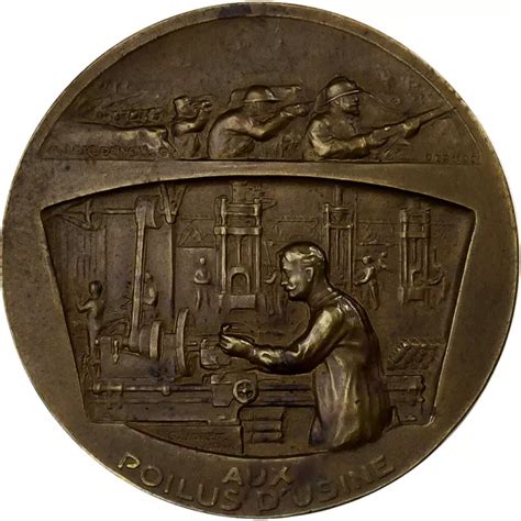 1157049 FRANCE MÉDAILLE Aux Poilus d Usine La Victoire Bronze