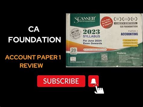 CA Foundation Account Scanner Review Paper 1 YouTube