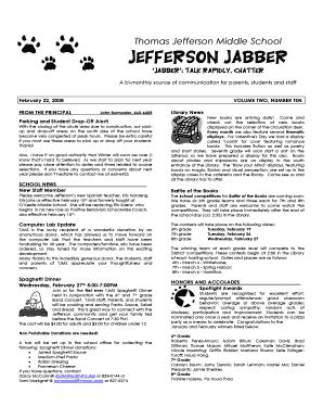 Fillable Online jefferson madison k12 wi Thomas Jefferson Middle School ...