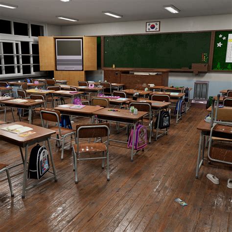 ArtStation - Korea classroom in the 2000s