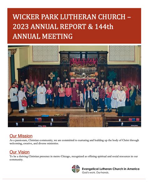 Annual Report Wicker Park Lutheran Church