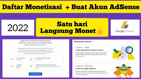 Cara Daftar Monetisasi Youtube Dan Cara Membuat Akun Google