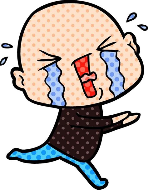 Cartoon Crying Bald Man Vector Art At Vecteezy