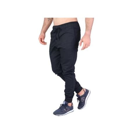 Calça Jogger Jeans Sarja Masculina Com Punho Elástico Casual Preto