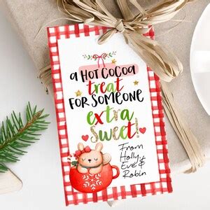 Printable Hot Cocoa Christmas Gift Tag Hot Chocolate Treat For Someone