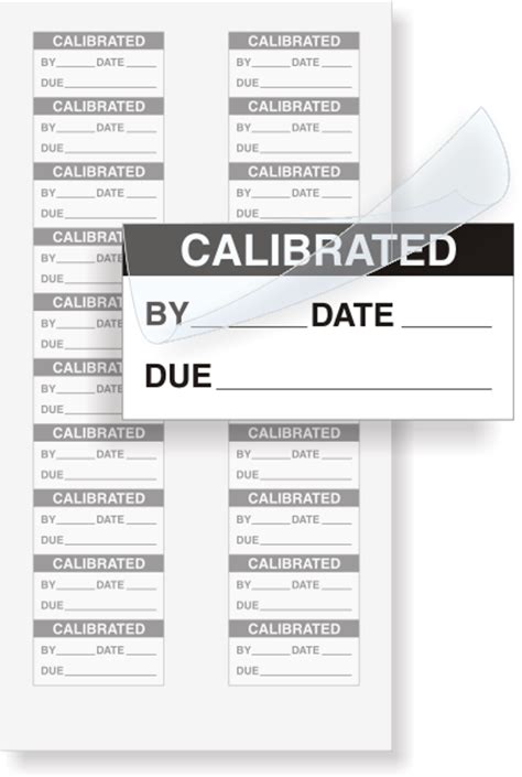 Self Laminating Calibration Labels