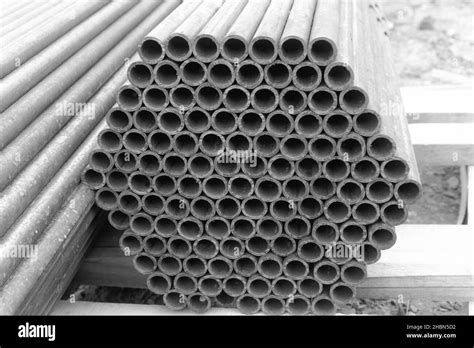 Stack Of Steel Pipes Stock Photo Alamy